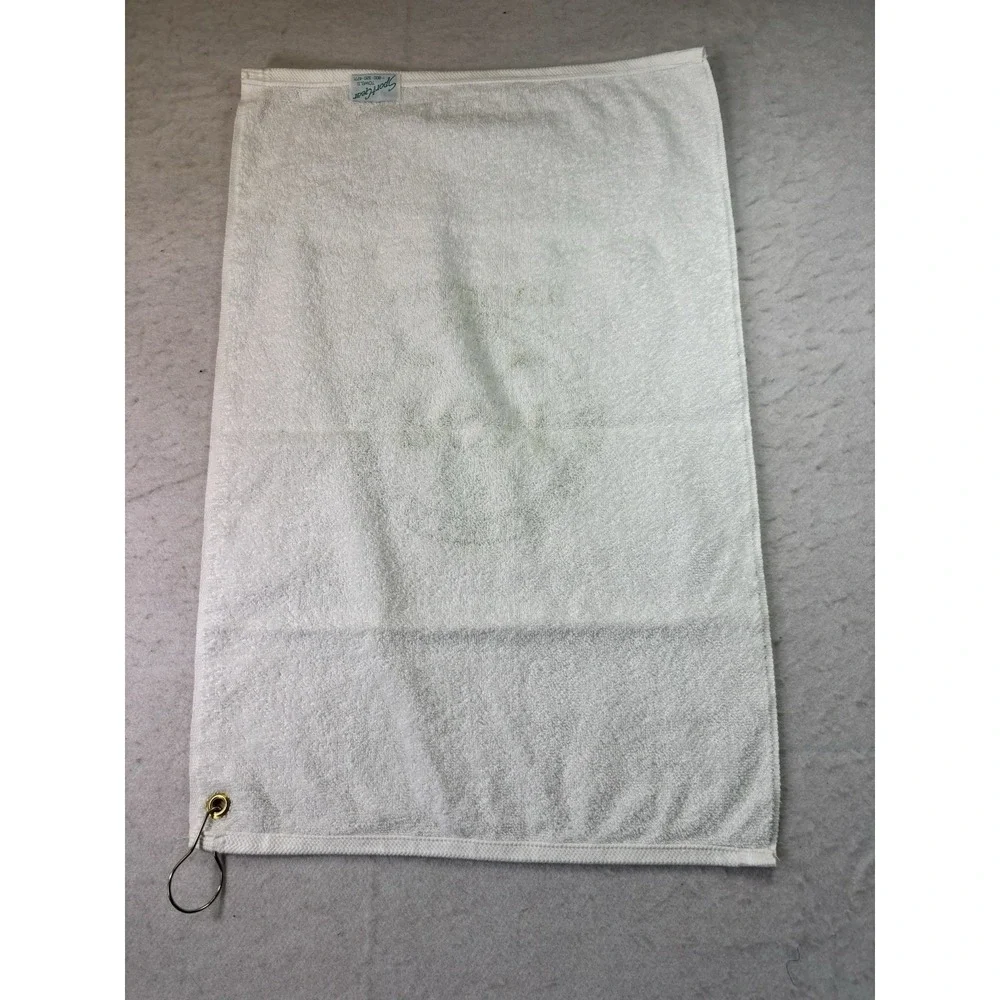 Golf Towel PGM At NMSU Cotton Carabiner Grommet White & Green 16x24
